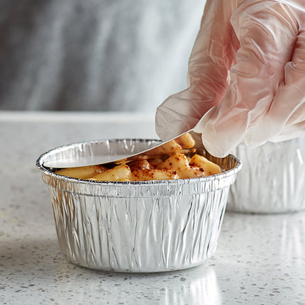 Khay nhôm Baker's Lane 118 ml tròn Foil Ramekin ly Board nắp - Thùng 500 cái