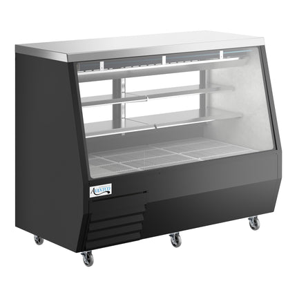 Tủ trưng bày deli lạnh kính vuông đen Avantco DDLC-71-B 180 cm, phục vụ hai chiều