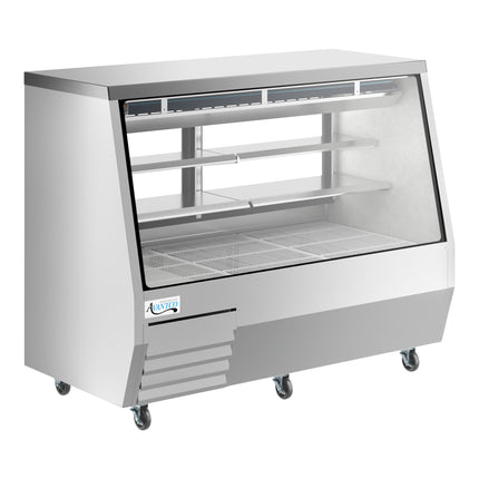 Tủ trưng bày thực phẩm chế biến kính vuông song nhiệm có làm lạnh thép không gỉ Avantco DDLC-71-S 180 cm