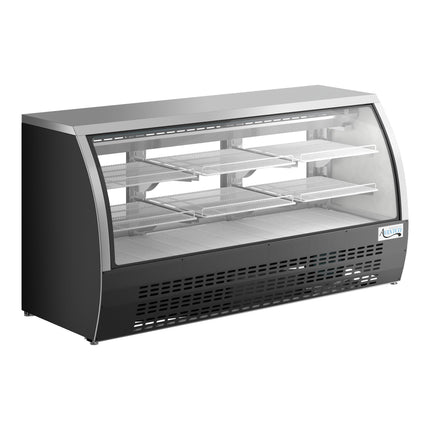 Tủ mát trưng bày thịt nguội kính cong màu đen Avantco DLC82-HC-B 208 cm