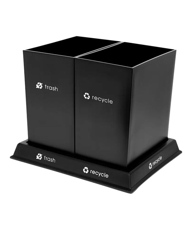 Thùng rác và tái chế CSL reCollect2 RC2-BLK-4.0 21 lít đen, có logo và đế