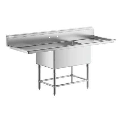 Bồn rửa công nghiệp một khoang Regency Spec Line 213 cm kèm hai bàn ráo nước 61 cm