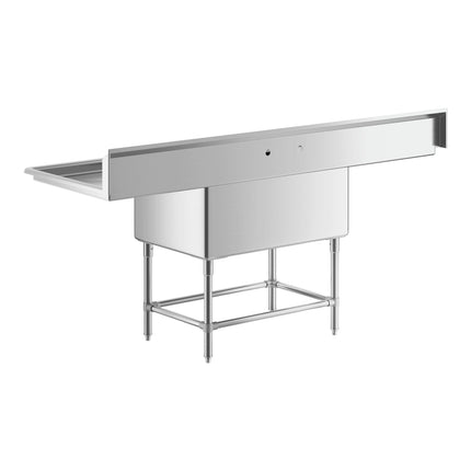 Bồn rửa công nghiệp một khoang Regency Spec Line 213 cm kèm hai bàn ráo nước 61 cm