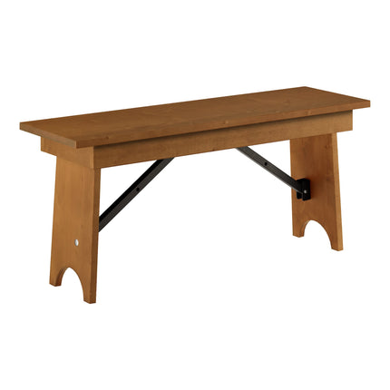 Ghế băng gấp gỗ Lancaster Table & Seating Vineyard 102 cm màu nâu vang 30 x 102 cm