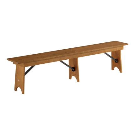 Ghế băng gấp gỗ Lancaster Table & Seating Vineyard 2,1 m màu nâu 30 x 213 cm