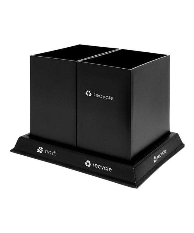 Thùng rác và tái chế CSL reCollect2 RC2-BLK-9.0 đen 20,8 lít có logo tái chế và đế logo