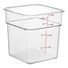 Hộp đựng thực phẩm nhựa polycarbonate vuông trong suốt Cambro CamSquares® Classic 3,8 lít 4SFSCW-135
