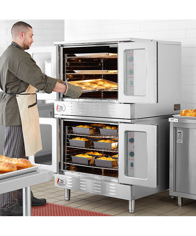 Lò nướng đối lưu gas tự nhiên hai tầng cỡ đại Cooking Performance Group FGC-20-DDNK có chân - 120.000 BTU