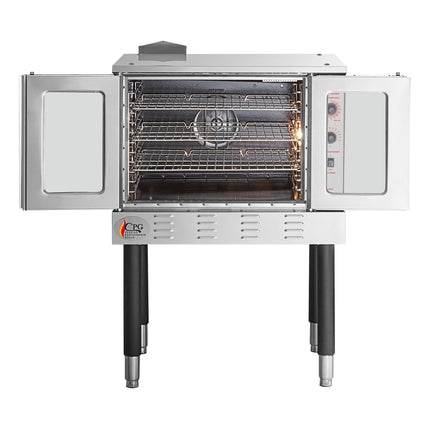 Lò đối lưu gas tự nhiên Cooking Performance Group FGC-100-N một tầng nguyên cỡ độ sâu tiêu chuẩn kèm chân - 54.000 BTU