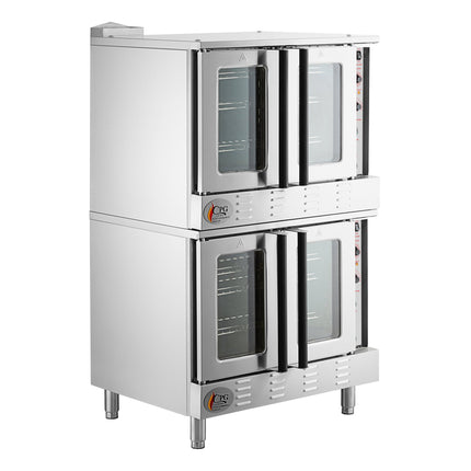 Lò đối lưu gas tự nhiên hai tầng cỡ đầy đủ Cooking Performance Group FGC-200-NK có chân - 108.000 BTU