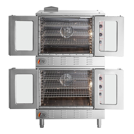 Lò đối lưu gas tự nhiên hai tầng cỡ đầy đủ Cooking Performance Group FGC-200-NK có chân - 108.000 BTU