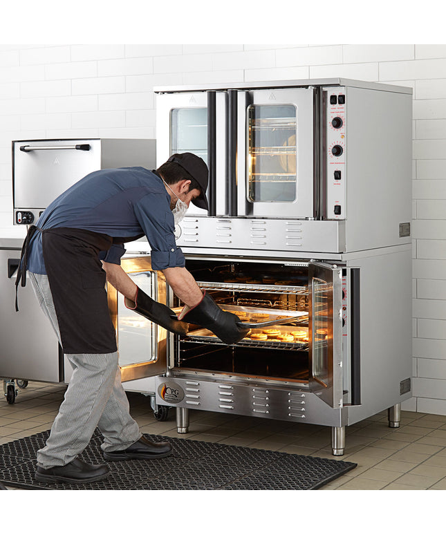 Lò đối lưu gas tự nhiên hai tầng cỡ đầy đủ Cooking Performance Group FGC-200-NK có chân - 108.000 BTU
