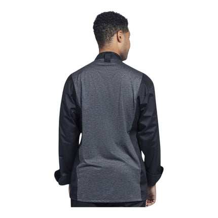 Áo bếp tay dài unisex Uncommon Chef Genoa đen lưng lưới xám bạc, tùy chỉnh 0715HC - 2XL