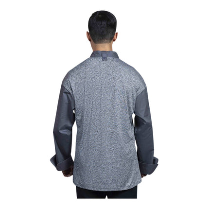 Áo bếp tay dài chuyển đổi Uncommon Chef Capri 0708HC màu xám lưng lưới - Cỡ 2XL