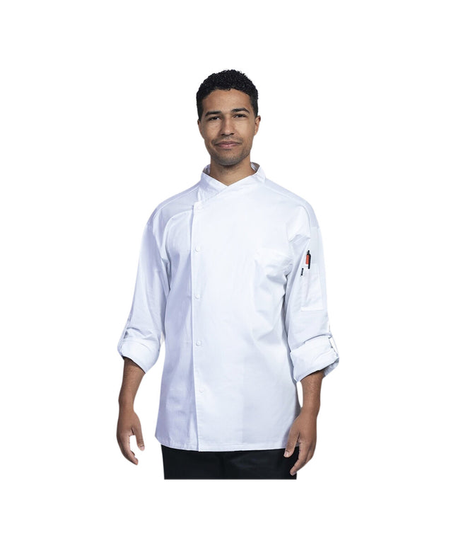 Áo bếp trưởng biến đổi tay dài Uncommon Chef Como unisex màu trắng lưng lưới 0708 - 2XL