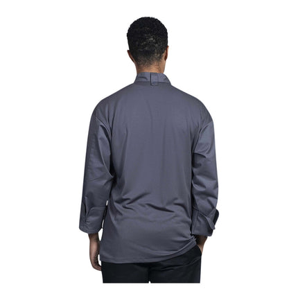 Áo bếp tay dài unisex Uncommon Chef Pisa xám đá lưng lưới, tùy chỉnh 0711 - 2XL