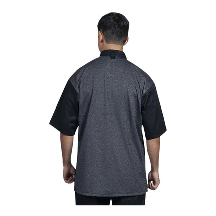Áo bếp tay ngắn Uncommon Chef Modena unisex đen, lưng lưới xám 0712HC - Size 2XL