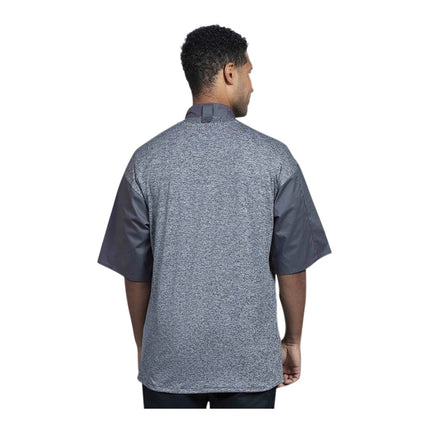 Áo đầu bếp tay ngắn Uncommon Chef Modena unisex xám tùy chỉnh lưng lưới xám 0712HC - 2X