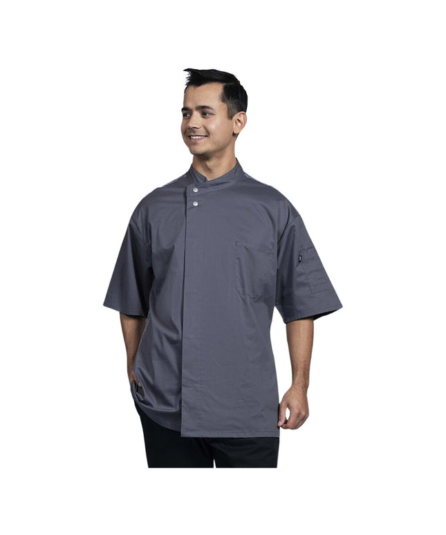 Áo bếp tay ngắn Uncommon Chef Brac unisex xám đá, lưng lưới xám 0718HC - Size 2XL
