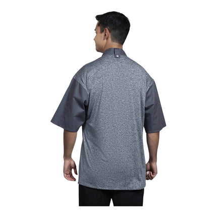Áo bếp tay ngắn Uncommon Chef Brac unisex xám đá, lưng lưới xám 0718HC - Size 2XL