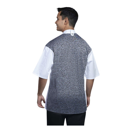 Áo bếp tay ngắn unisex Uncommon Chef Brac trắng lưng lưới đen, tùy chỉnh 0718HC - 2XL