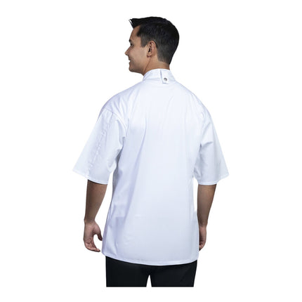 Áo bếp unisex tay ngắn màu trắng lưng lưới Uncommon Chef Bari 0718 - Size 2XL