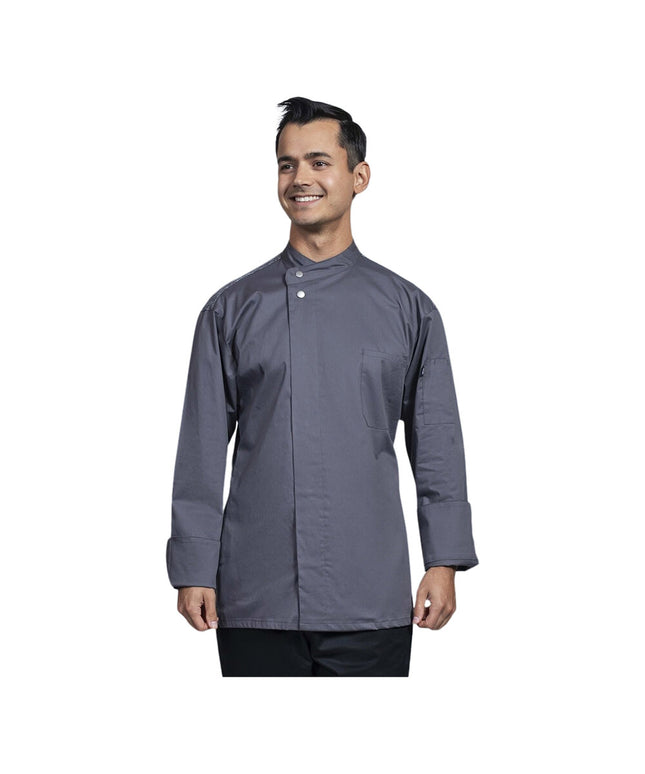 Áo bếp tay dài unisex Uncommon Chef Solta xám đá lưng lưới xám, tùy chỉnh 0721HC - 2XL