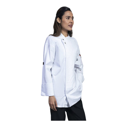 Áo bếp tay dài unisex Uncommon Chef Bologna trắng lưng lưới, tùy chỉnh 0721 - 2XL