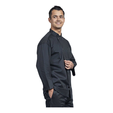 Áo bếp unisex tay lửng 3/4 màu đen lưng lưới Uncommon Chef Treviso 0719 - Size 2XL