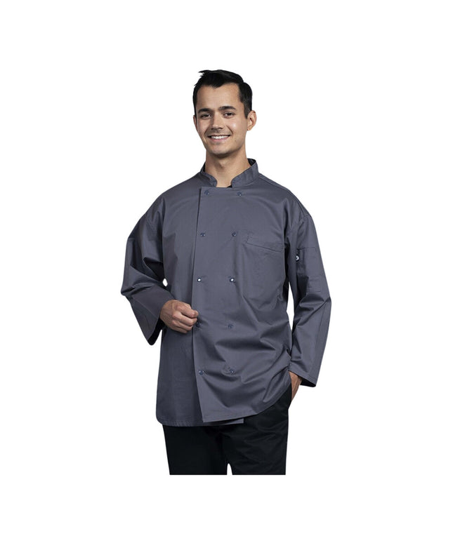 Áo bếp tay lửng unisex Uncommon Chef Treviso màu xám đá tùy chỉnh lưng lưới xám đá 0719 - cỡ 2X