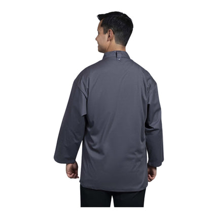 Áo bếp tay lửng unisex Uncommon Chef Treviso màu xám đá tùy chỉnh lưng lưới xám đá 0719 - cỡ 2X