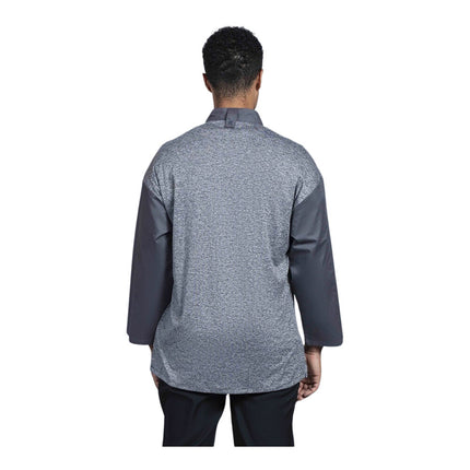 Áo bếp tay lửng unisex Uncommon Chef Split màu xám đá lưng lưới xám tùy chỉnh 0719HC - 2XL