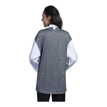Áo bếp tay lửng unisex Uncommon Chef Split màu trắng lưng lưới đen in tùy chỉnh 0719HC - 2X