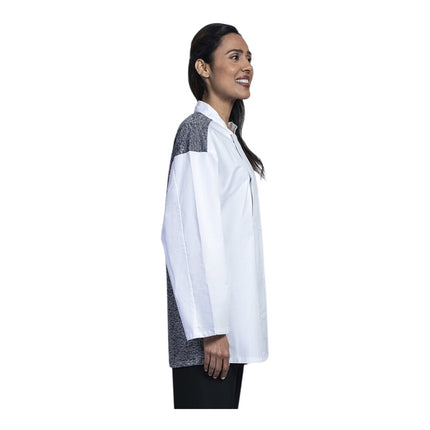 Áo bếp tay lửng unisex Uncommon Chef Split màu trắng lưng lưới đen in tùy chỉnh 0719HC - 2X