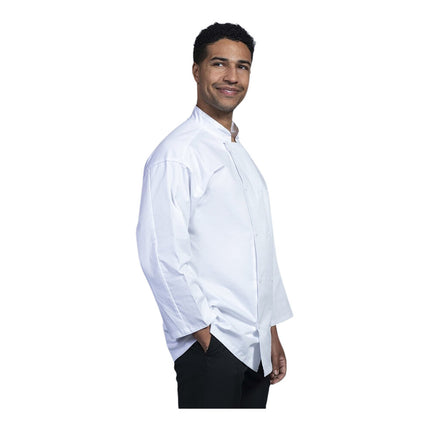 Áo bếp tay lửng unisex Uncommon Chef Treviso màu trắng lưng lưới trắng tùy chỉnh 0719 - 2XL
