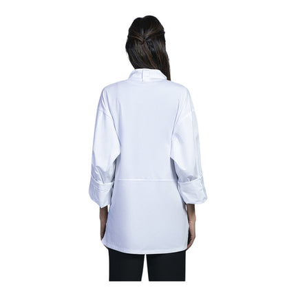 Áo bếp tay dài lưng nửa lưới Uncommon Chef Pescara unisex 0720 - Màu trắng, Size 2XL