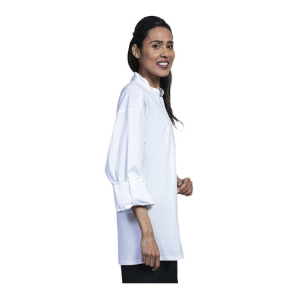 Áo bếp tay dài lưng nửa lưới Uncommon Chef Pescara unisex 0720 - Màu trắng, Size 2XL