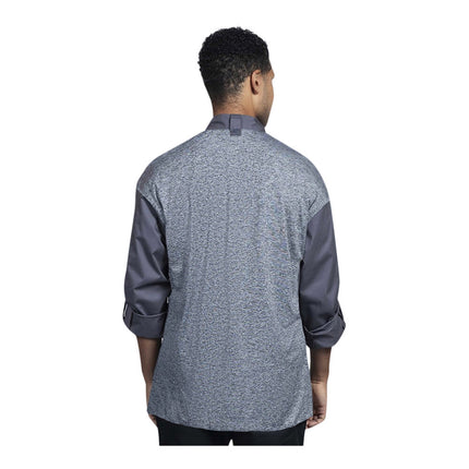 Áo bếp tay dài Uncommon Chef Roma unisex xám đá, lưng lưới xám 0711HC - Size 2XL
