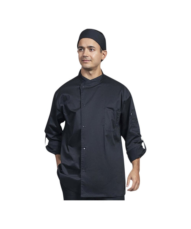 Áo bếp tay dài unisex Uncommon Chef Pisa đen lưng lưới, tùy chỉnh 0711 - 2XL
