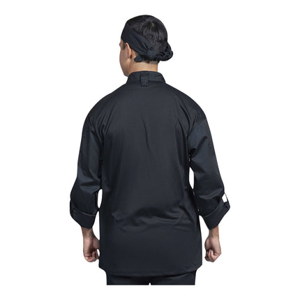 Áo bếp tay dài unisex Uncommon Chef Pisa đen lưng lưới, tùy chỉnh 0711 - 2XL