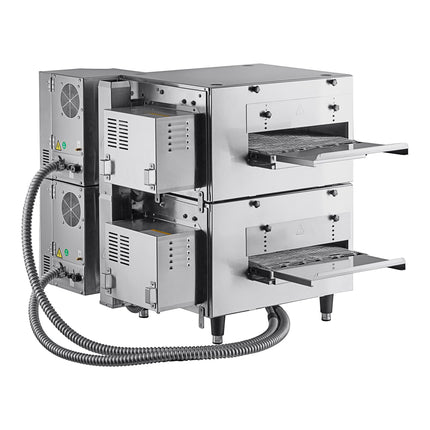 Lò băng chuyền impinger điện xếp đôi để bàn Cooking Performance Group ICOE-32-K2D băng chuyền 81 cm - 240V, 1 pha, 6700W