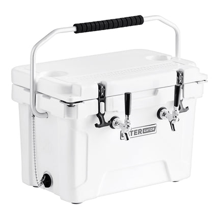 Thùng bia di động cách nhiệt CaterGator JB20WH2 trắng 2 vòi 20 lít với ống xoắn 20 m