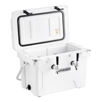 Thùng bia di động cách nhiệt CaterGator JB20WH2 trắng 2 vòi 20 lít với ống xoắn 20 m