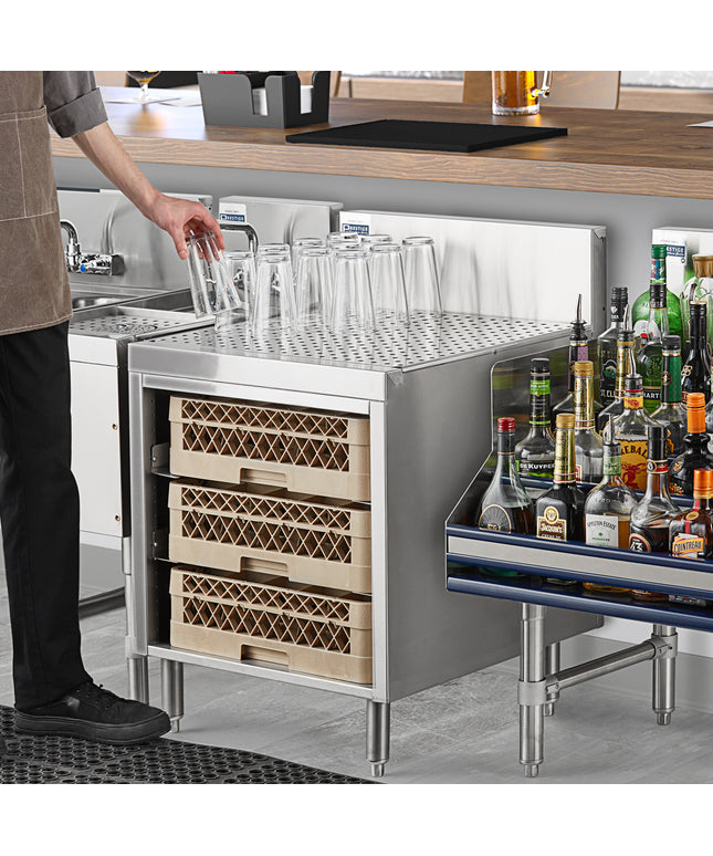 Tủ lưu trữ giá đựng ly inox mặt máng ráo Advance Tabco PRCR-19-24 Prestige Series 61 x 64 cm