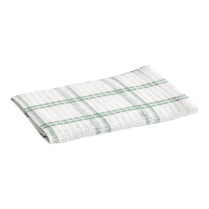 Khăn lau chén cotton sọc màu xanh lá trắng Choice 38,1 x 35,6 cm - Gói 12 cái
