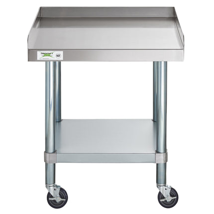 Bàn đặt thiết bị inox 16 gauge Regency 61 x 61 cm có kệ dưới mạ kẽm và bánh xe