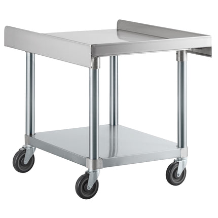 Kệ đỡ thiết bị thép không gỉ 16 gauge Regency 76 x 61 cm với kệ dưới mạ kẽm và bánh xe