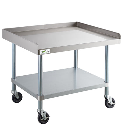 Chân đế thiết bị thép không gỉ 16 gauge Regency 76,2 x 91,4 cm kệ dưới mạ kẽm và bánh xe