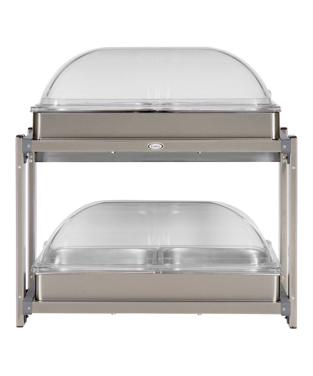 Bàn giữ nóng buffet điện 2 tầng nắp cuộn Cadco CMLB-24RT - 120V