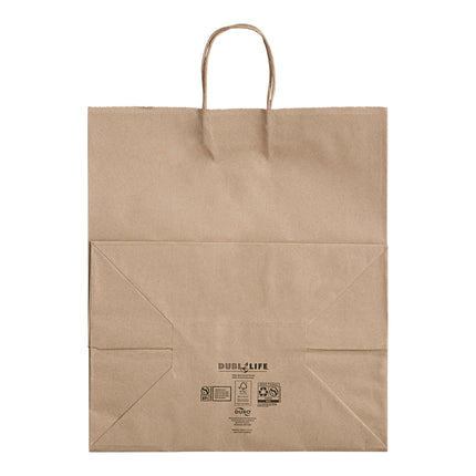 Túi giấy kraft mua sắm có quai Duro Super Royal 35,6 x 25,4 x 40 cm - Bó 200 cái